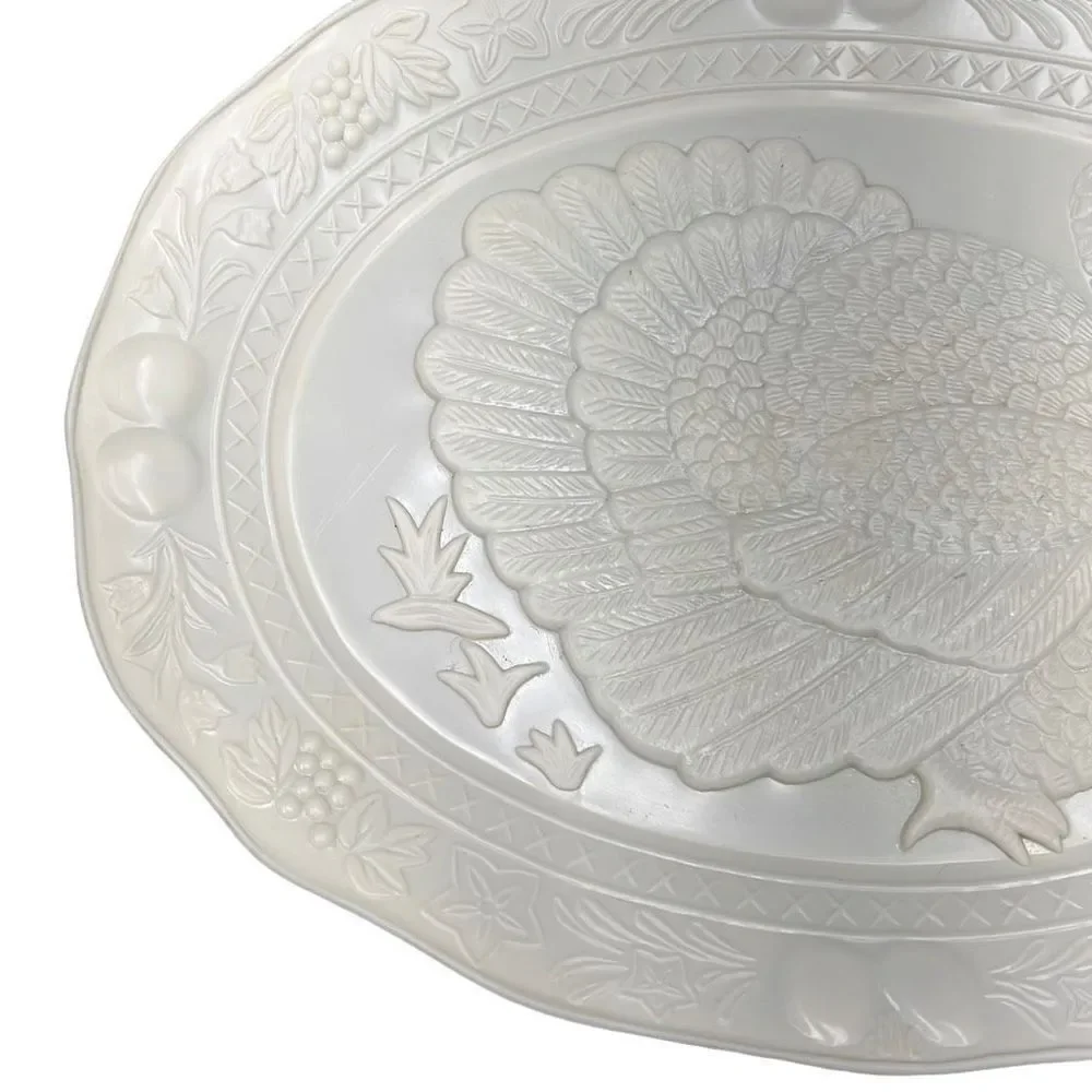 Vintage White Himark/Chesapeake Oval Turkey Serving Platter 17” x 13”